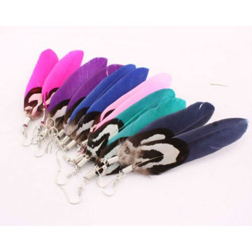 Cheap Wholesale Long Feather Earrings Jewelry FEA03